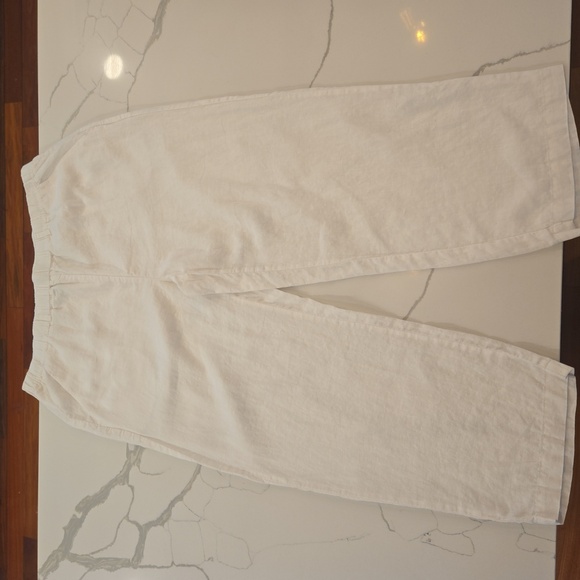Quince 100% Linen Relaxed Fit High Rise Pants Womens Size XL White - Picture 4 of 8